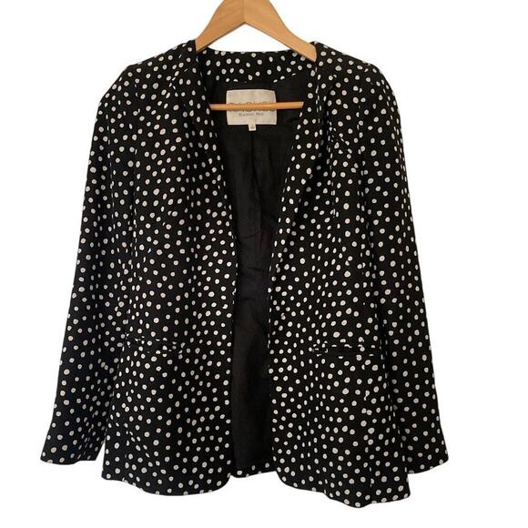 Rachel Roy One Button Collarless Polka Dot Cream and Black Blazer • Size 0 - Picture 1 of 3